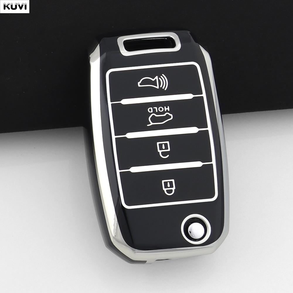 3 4 Tasten TPU Auto Klappschlüssel Hülle Abdeckung Für Kia Rio Optima Sportage Sorento Soul Ceed Cerato Forte Seltos Schutz Fob Schlüsselanhänger