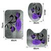 Blooming Flowers Rose Butterfly Shower Curtain Set Waterproof Bathroom Toilet Seat Cover Bath Non-Slip Mat Rug Carpet Bath Decor