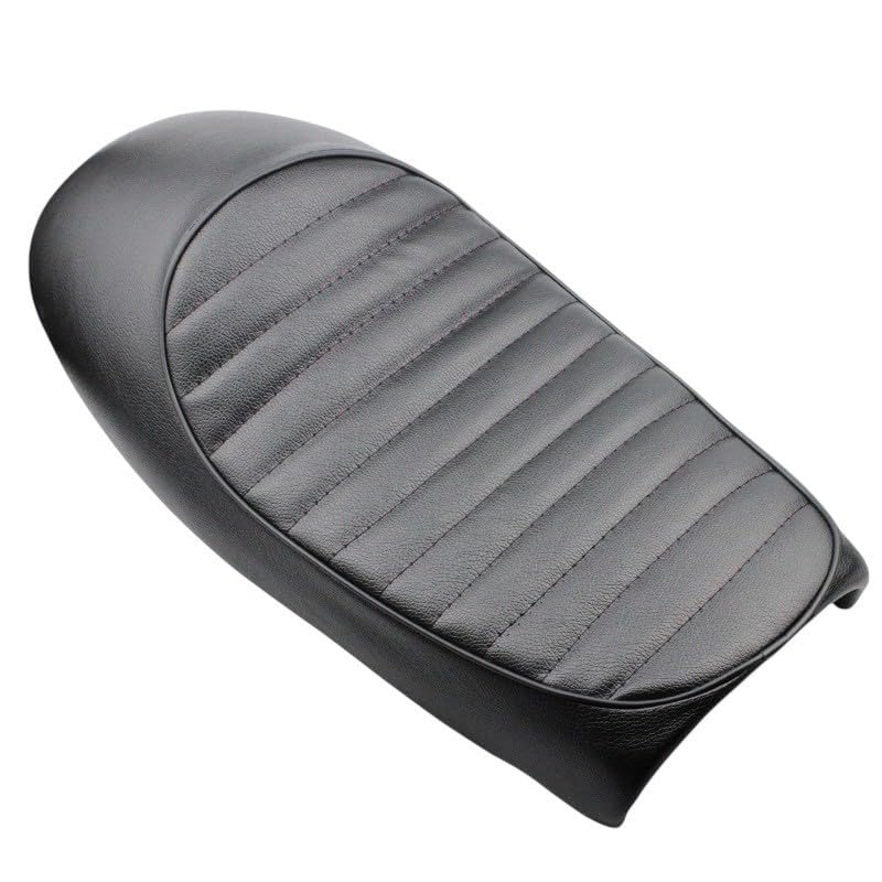 Kanoan Motorcycle Seat for Honda CG125 CG Replacement Racer Seat with PU Leather and Retro Universal Fit Series, Plastic, Style, (Type C, Black)