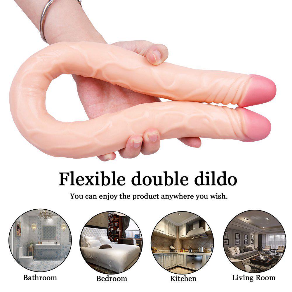 MoDi Huge Dildo 56cm Super Realistic Soft Penis Double Heads Sex Toys for Women Men