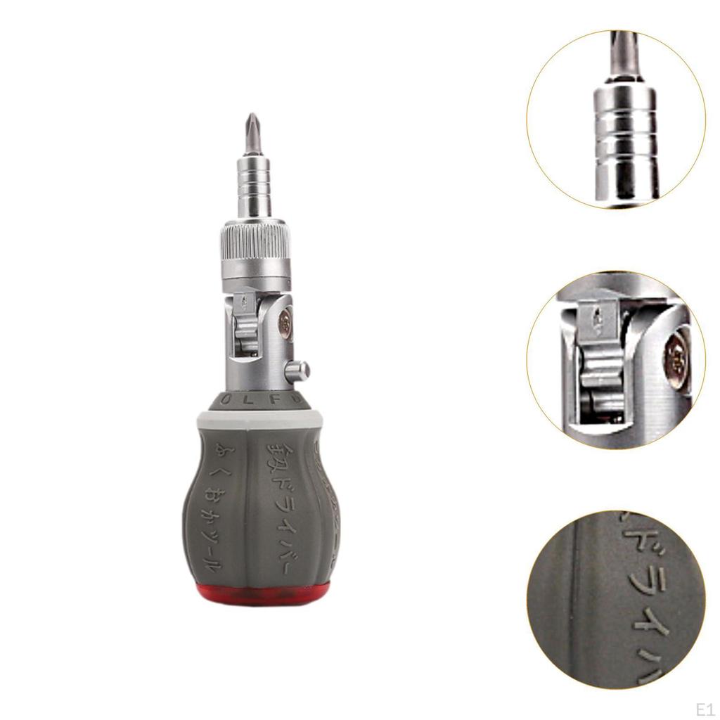 8-in-1-Bits, Ratschenschraubendreher, kompakter, ergonomischer Griff, vielseitig einsetzbar für Heimwerkerprofis