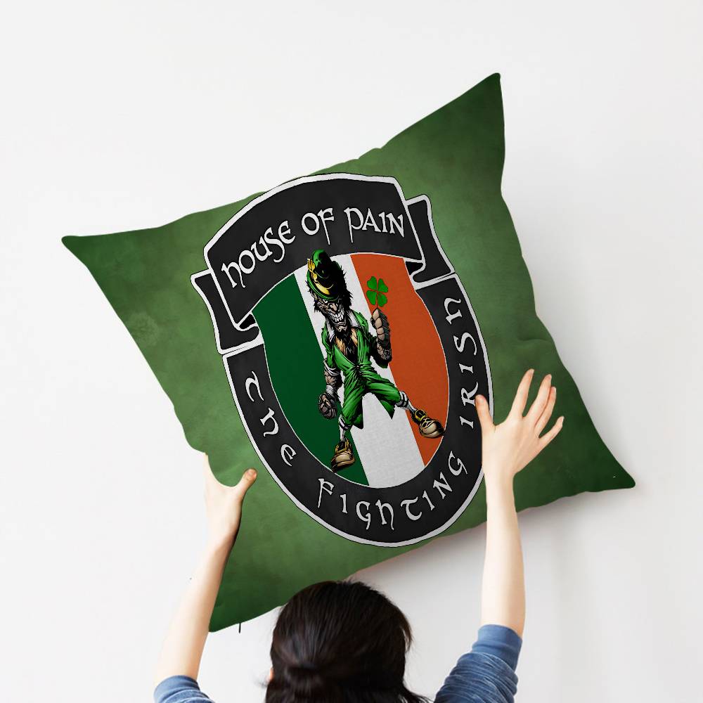 Band H-House O-Of P-Pain Office Cushion Pillowcase Car Cushion Cover45X45CM Lumbar Pillowcase Sofa Pillowcover 12x12Inch