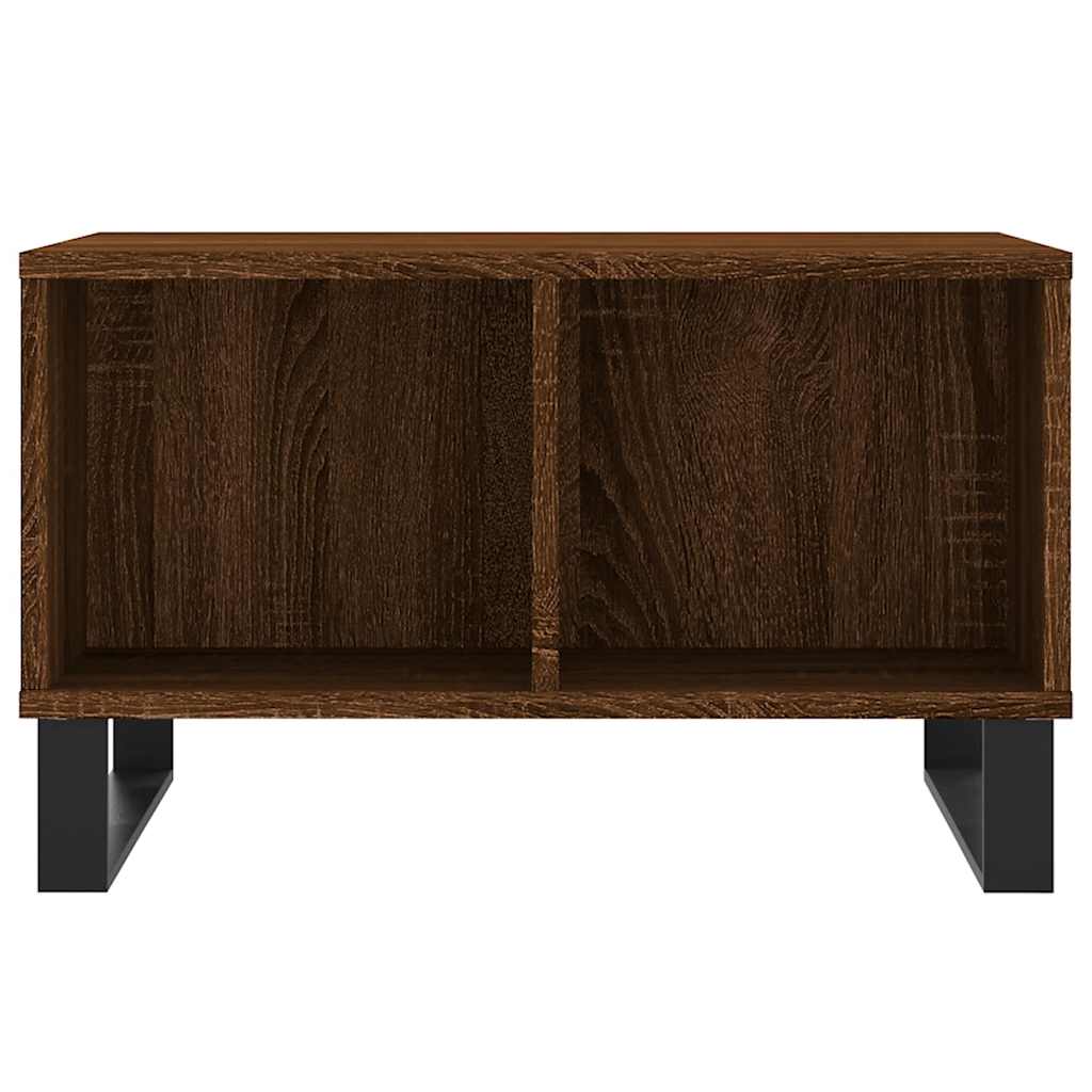 Coffee Table Brown Oak Effect 60 X 50 X 36.5 Cm Engineered Wood