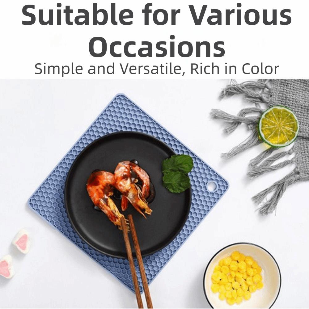 4 Stück/Set Hitzebeständige Verbrühschutzmatte Anti-Rutsch-Topfuntersetzer Geschirr-Matte Küchenzubehör