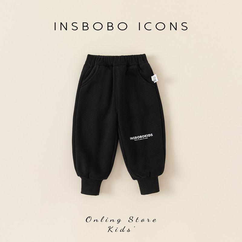 Girls  Winter Clothing 2025 New Sweatpants Boys  Pants Quilted Thickened Girls  Casual Pants Warm Autumn and Winter Long Pants Black 100