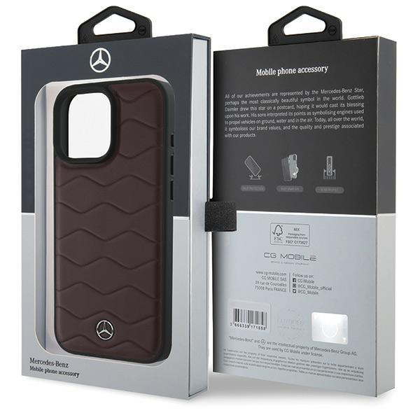 Mercedes Mehcp16X23Rwrsr Iphone16 Pro Max 6.9 Czerwony/Red Hardcase Mb Waves Leather