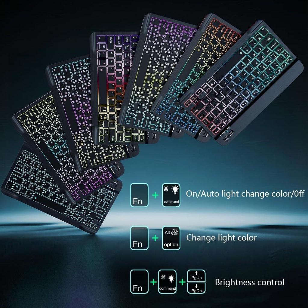 Lenovo M11 Tablet Protective Case with Colorful Backlit Bluetooth Keyboard (2025)