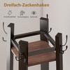 Coat Rack with 4 Levels, Free-Standing Clothes Stand, 8 Hooks, 4 Shelves, Industrial Style, Metal, Chipboard, Brown
