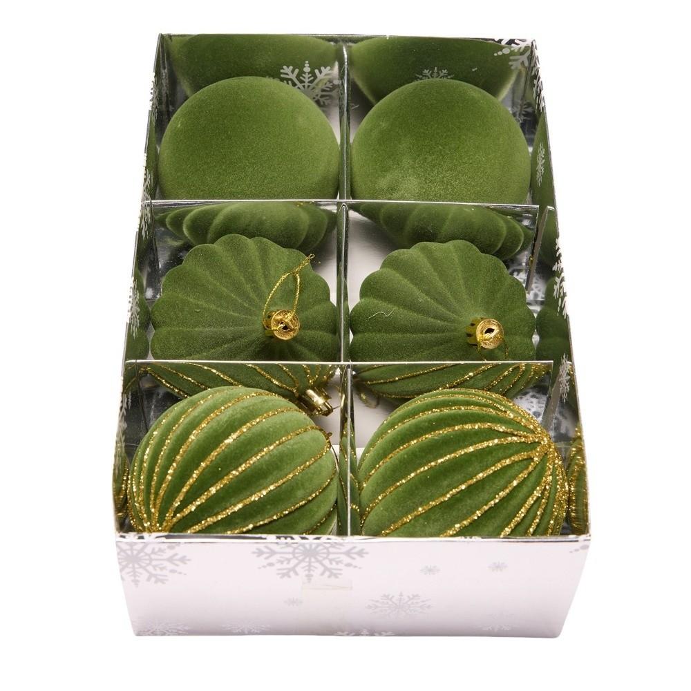 6Pcs/Box Plastic Christmas Hanging Balls DIY Christmas Hanging Ornament  Home Party