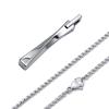Marken Bar Halskette für Einfachen Wolfram Verdrehten Stab Spiegel 316L Chirurgischer Edelstahl 60cm Geschenk [Rockyu] Herren, Anhänger, Y-Form, Silber, Gold, Schwarz,