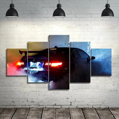 No Framed 5 Panel Super Sports Car Wall Art Posters Canvas Pictures Paintings Home Decor Bedroom Living Room Decoration