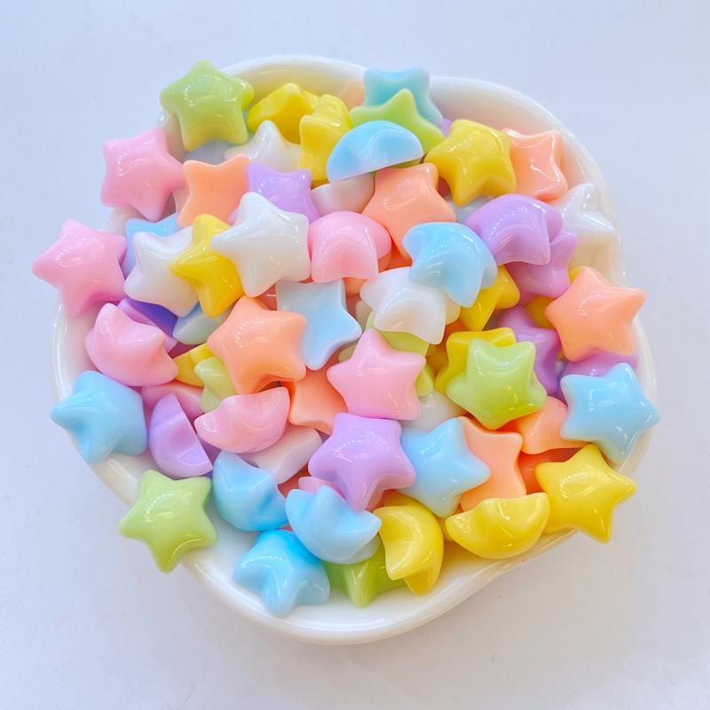 30Pcs New Cute Mini 11Mm Bright Stars Flat Back Resin Scrapbooking Diy Jewelry Craft Decoration Accessories