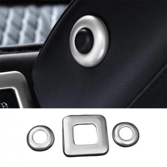 2015- Matte Silver 3PCS For Ford Edge Seat Headrest Switch Button Cover Trim