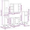 4 Piece Bathroom Furniture Set Concrete Grey Particleboard