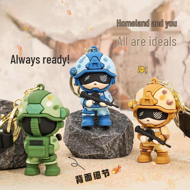 Aige Cartoon Camouflage Soldier Keychain