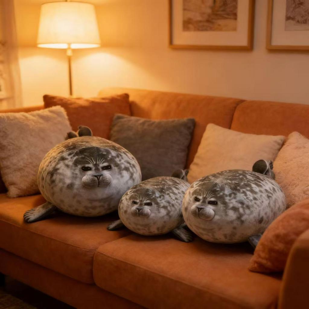 Trendy Chubby Blob Seal Pillow Cute Soft Stuffed Animal Plush Toys Large Pp Cotton Gift For Boys Girls Adult