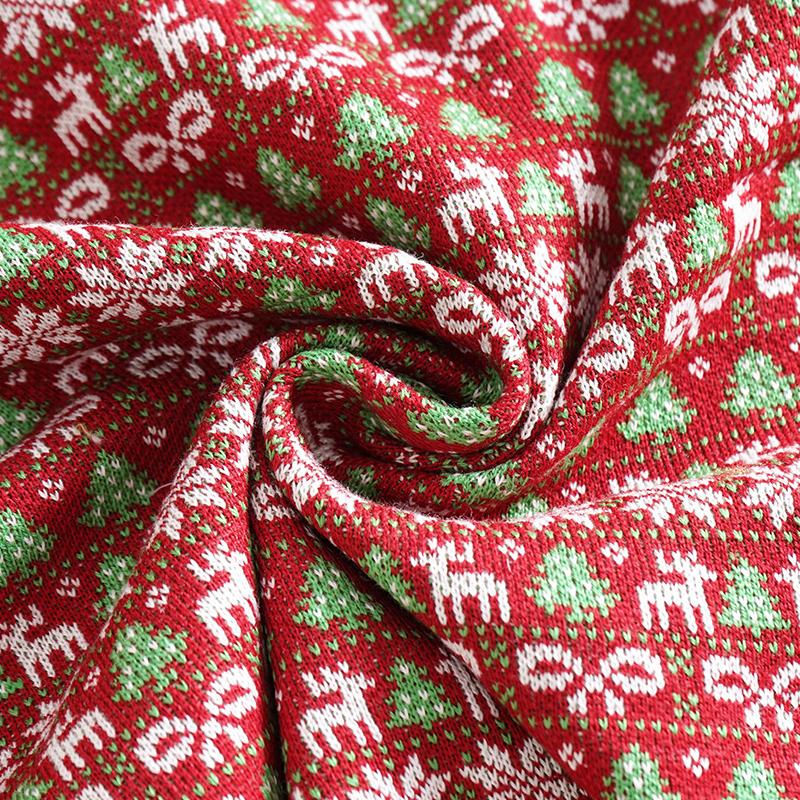Colorful Thick Needle Jacquard Knitted Fabric Christmas Sewing Fabric For Diy Dolls Clothing Or Home Textile Decoration TJ1302