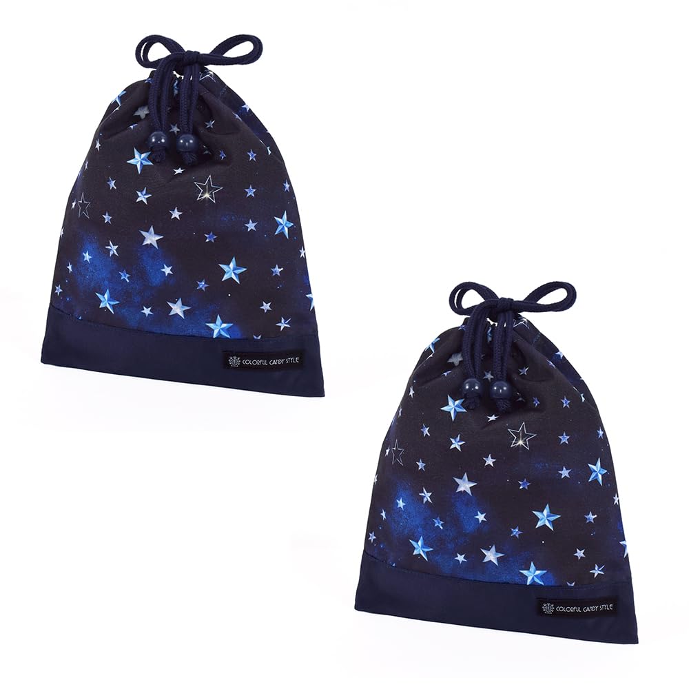 COLORFUL CANDY STYLE Drawstring Lunch with Name Sterling Set of Cool Drawstring Bags for Elementary School Lunch Bags, Medium, No-Gusset, Tag,