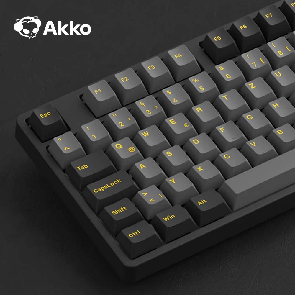 Akko Schwarz & Gold 5087S ISO DE Layout Kabelgebundenes Tenkeyless Mechanisches Keyboard