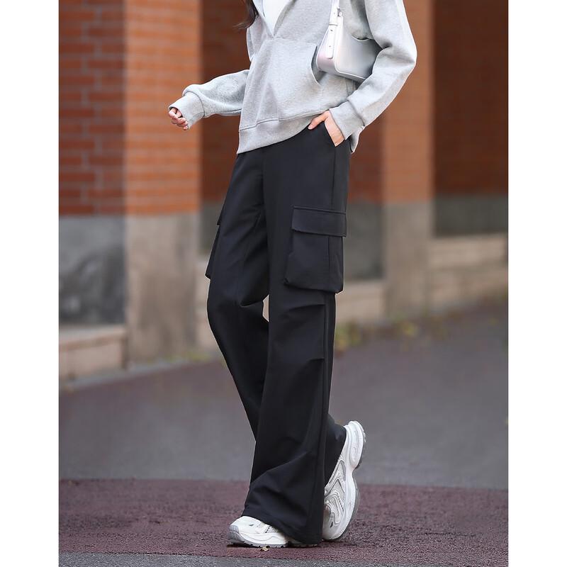 Women s Pleated Cargo Pocket Flared Casual Pants M