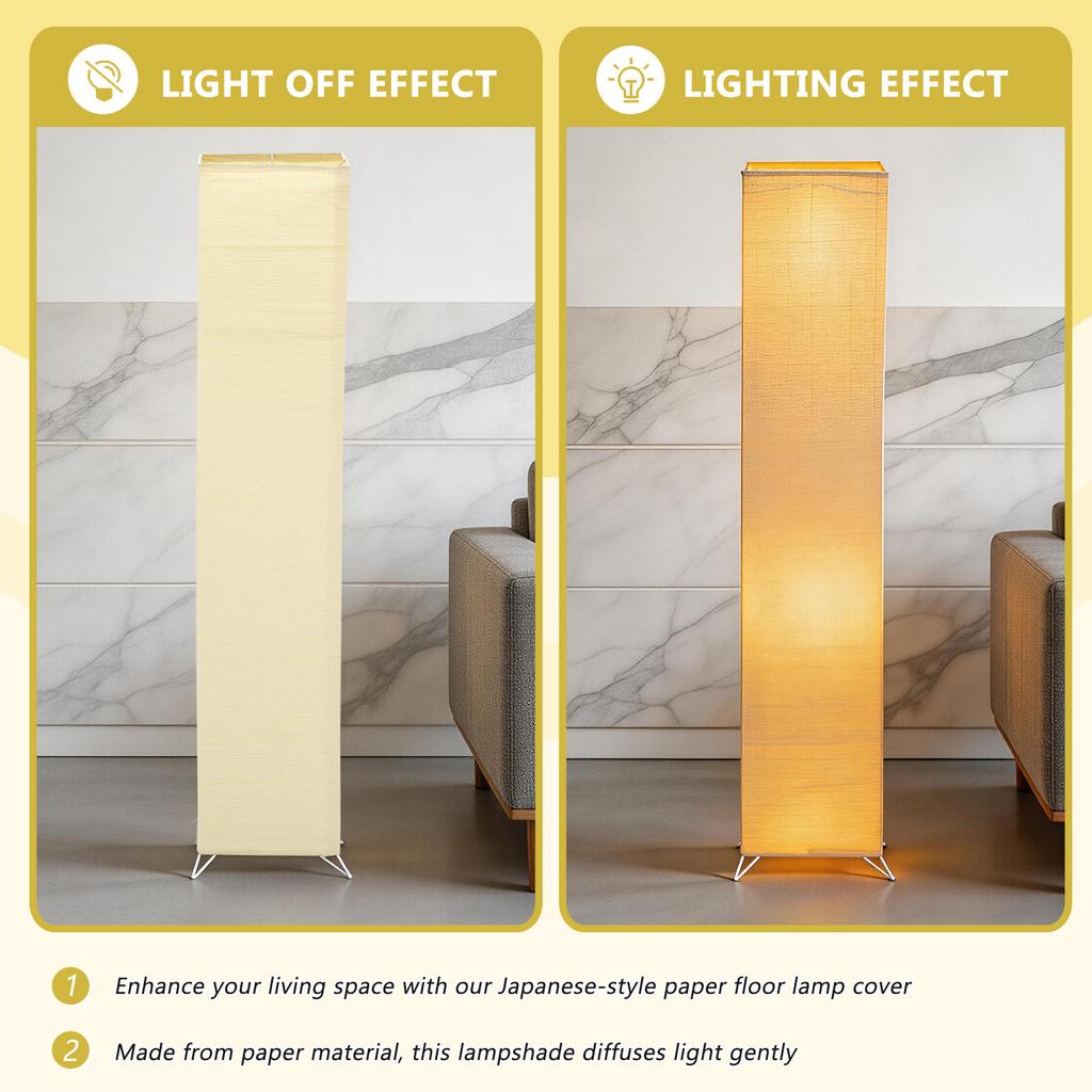 Paper Floor Lamp Shade Replacement Japanese Inspired Foldable Lightweight Lampshade for Floor Lamps Creates Cozy Atmosphere