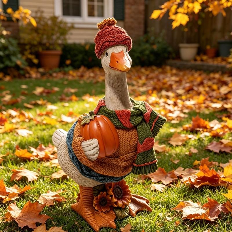 Resin Duck Figurines Yard Garden Decorations Duckling Sculpture Ornament Animal Outdoor Statue for Yard Lawn Decors