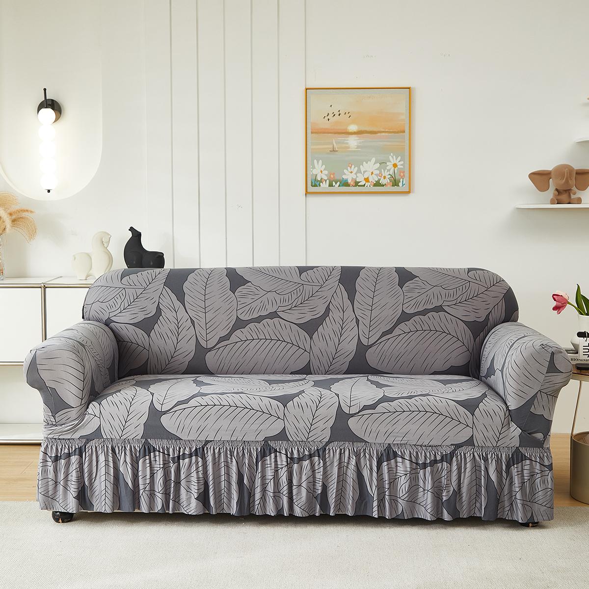 

1 шт. Чехол для дивана с принтом, эластичный, противоскользящий. Простой, современный, всесезонный, пыле- и кошачий.. Выдвижной, моющийся, долговечный. 1-Seater