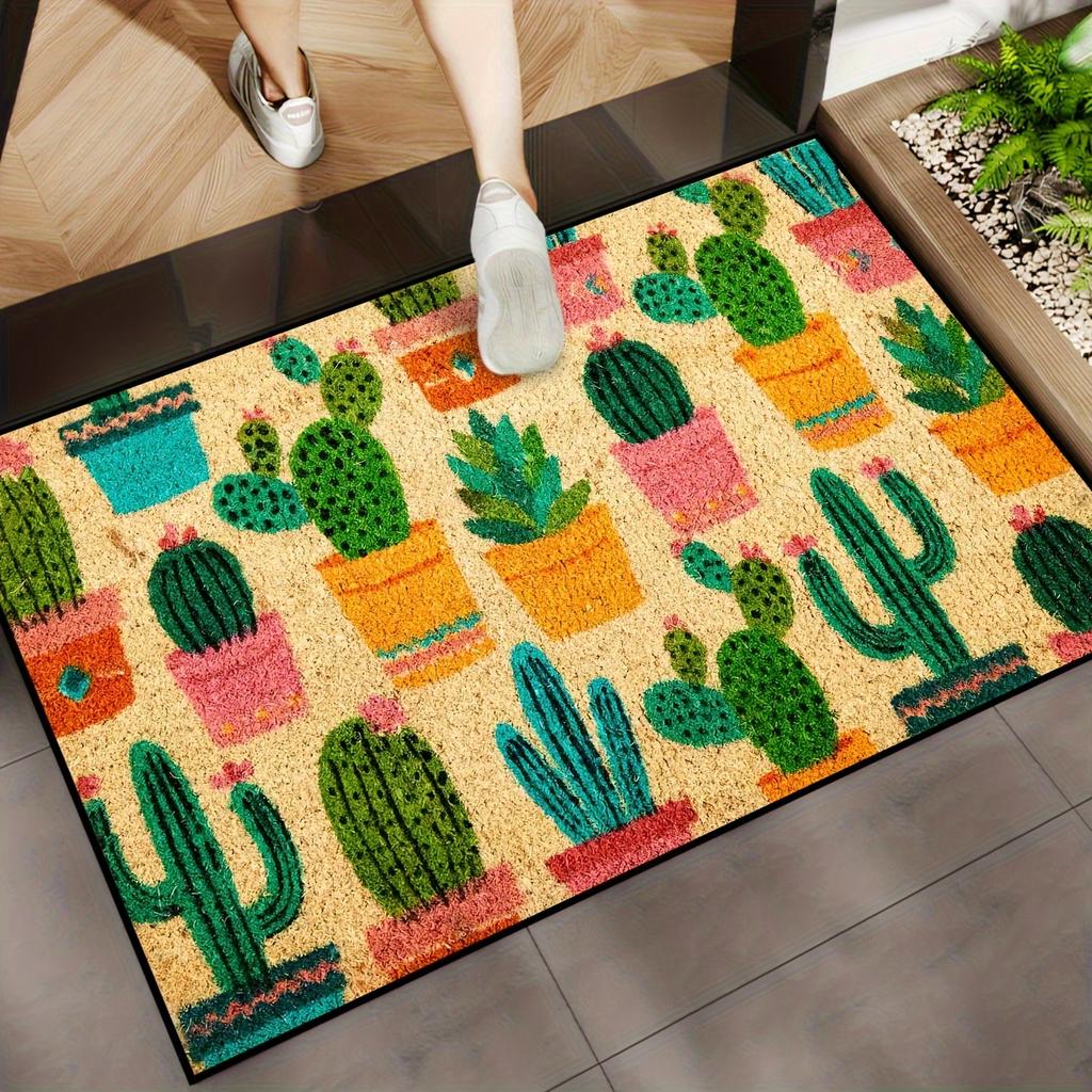 Colorful Cactus Carpet Colorful Floor Mat Washable Doormat Welcome Mat Rug For Bedroom Carpet For Live Room Home Dec