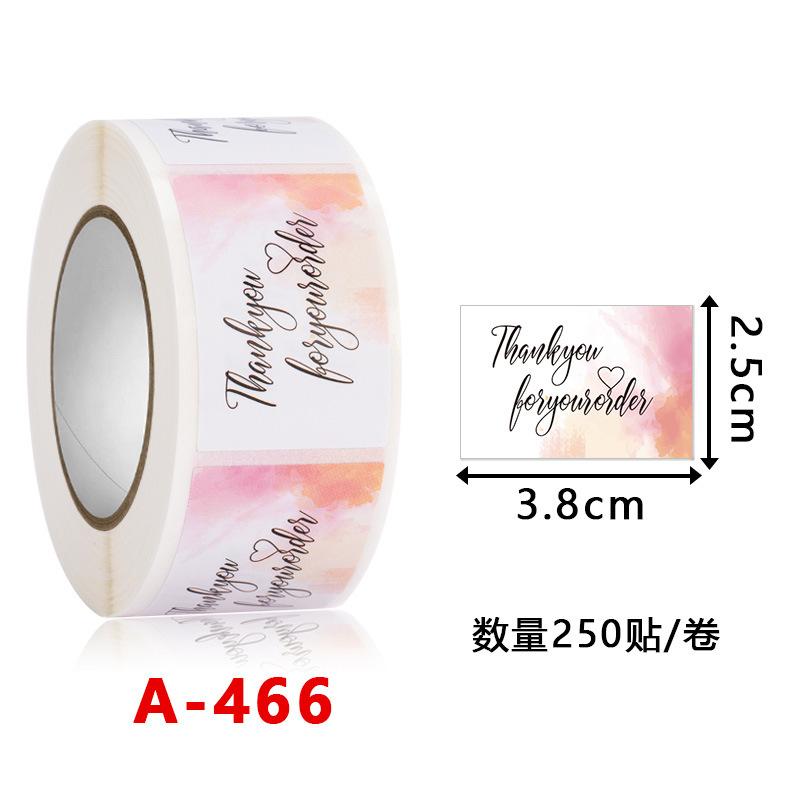 250Pcs Rectangle Thank You for Your Order Stickers Labels for Small Business Decor Sticker Stationery Supply 2.5*3.8cm