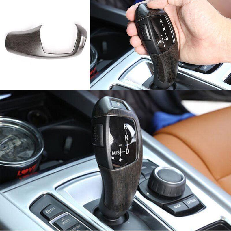 Shifter Lever Trim 1X Wood Grain Gear Shift Knob For 2014-2018 BMW X5 X6 F15 F16