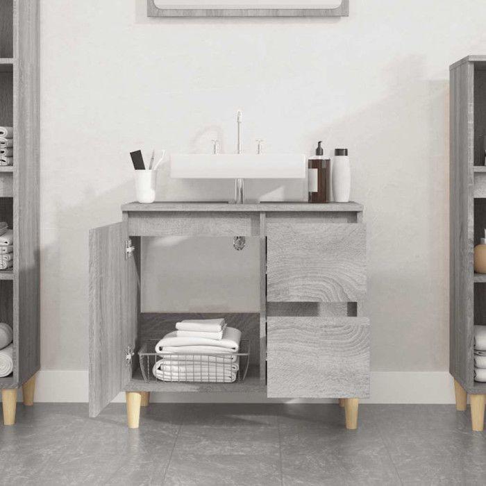 VidaXL Armoire de bain sonoma gris 65x33x60 cm bois d'ingénierie 819826