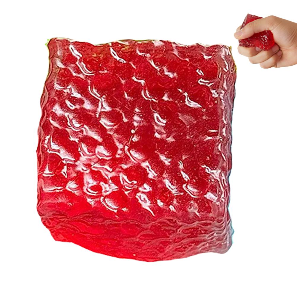 Transparent Jelly Cube Toy Soft Glitter Stress Ball Decompression Squeeze Toy Anti-Stress Sensory Toy Gift