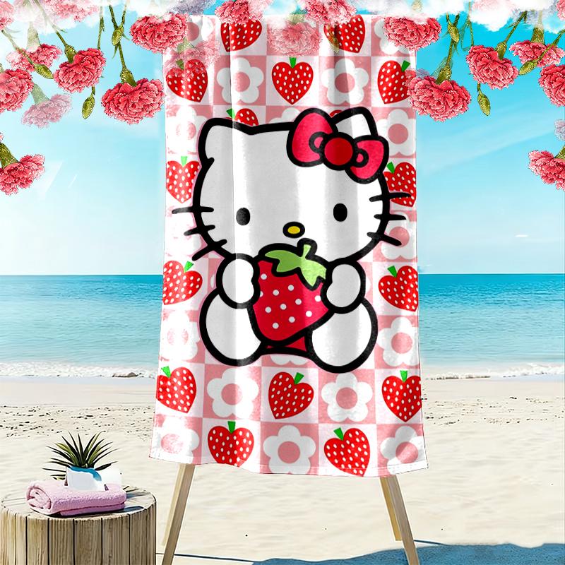 1pc Hello Kitty Beach Towel, Multi-functional Beach Towel for Outdoor Activities Beach Swimming and Travel
