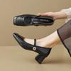 French Mary Jane high heels women are not tired of feet, spring and autumn small fragrant style word with thick heels single shoes femininity
