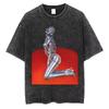 Retro T-shirt Y2k Harajuku Kwaliteitskatoen Leuk Gotisch Anime Grafisch Korte Mouw T-shirts Zwart Oversized Heren Rapper Punk Streetwear