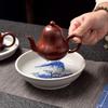 Pure Handmade Hand-pulled Cinnabar Clay Pot Purple Sand Teapot Kung Fu Tea Set Horizontal Pot Tea Brewer Water Grinding Process