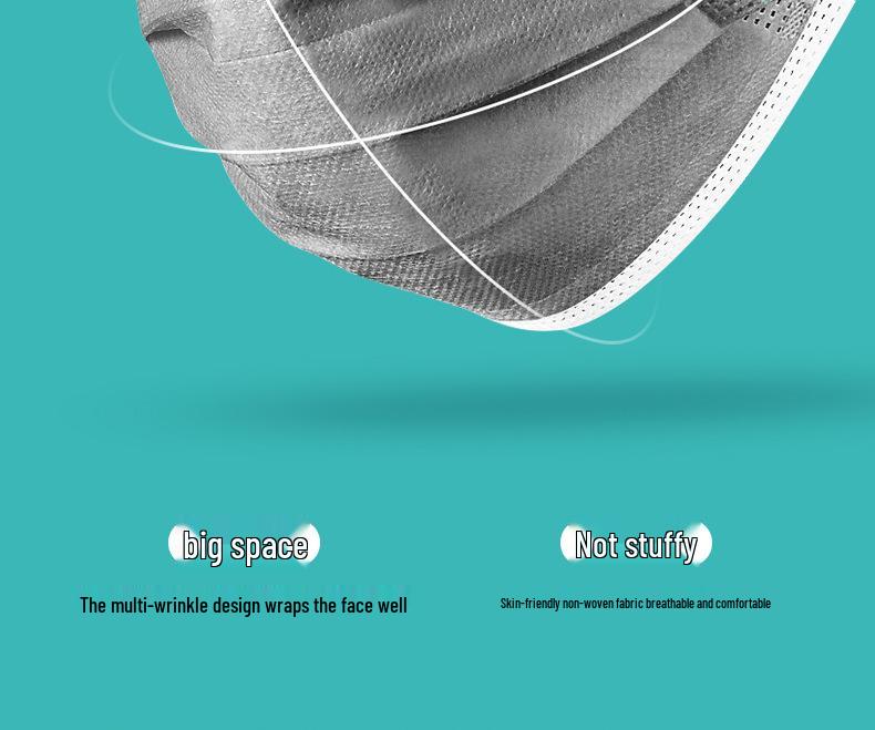 Gray Activated Carbon Disposable Dust Mask for Adults