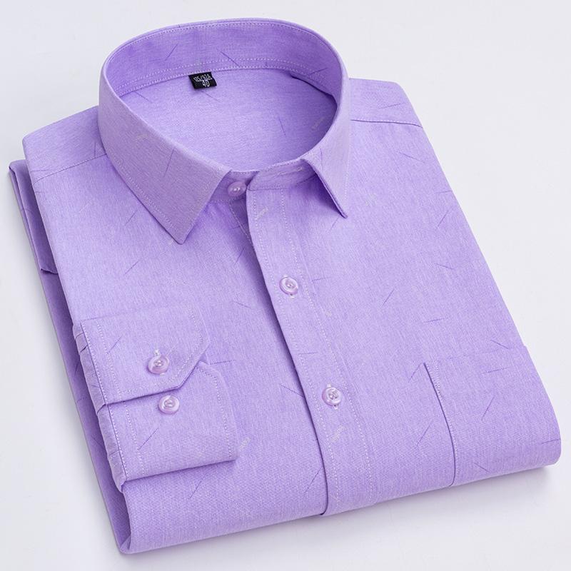 

Чоловічі сорочки з принтом із високим вмістом бавовни Повсякденні довгі рукави М’який чоловічий одяг для відпочинку 3XL