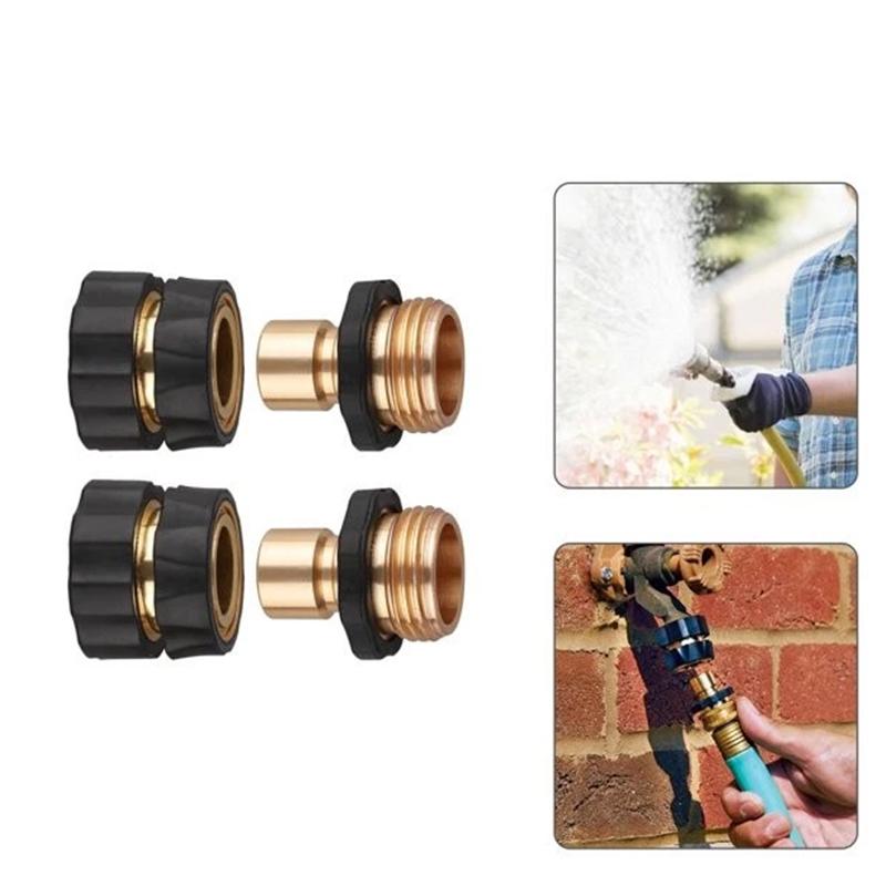 2pcs Brass Tap 3/4 Female 1/2 Quick Connector Washing Machine Garden Water Hose Quick Connect Adapter 25mm Universal Parts