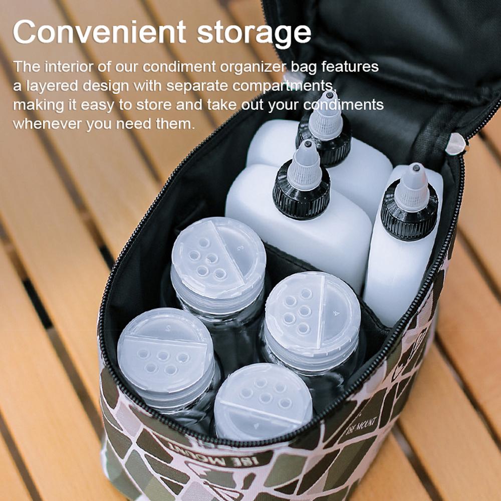 Set de depozitare pentru condimente în aer liber Borcane pentru condimente de camping Kit de pungi de depozitare Piliță portabilă pentru picnic pentru grătar