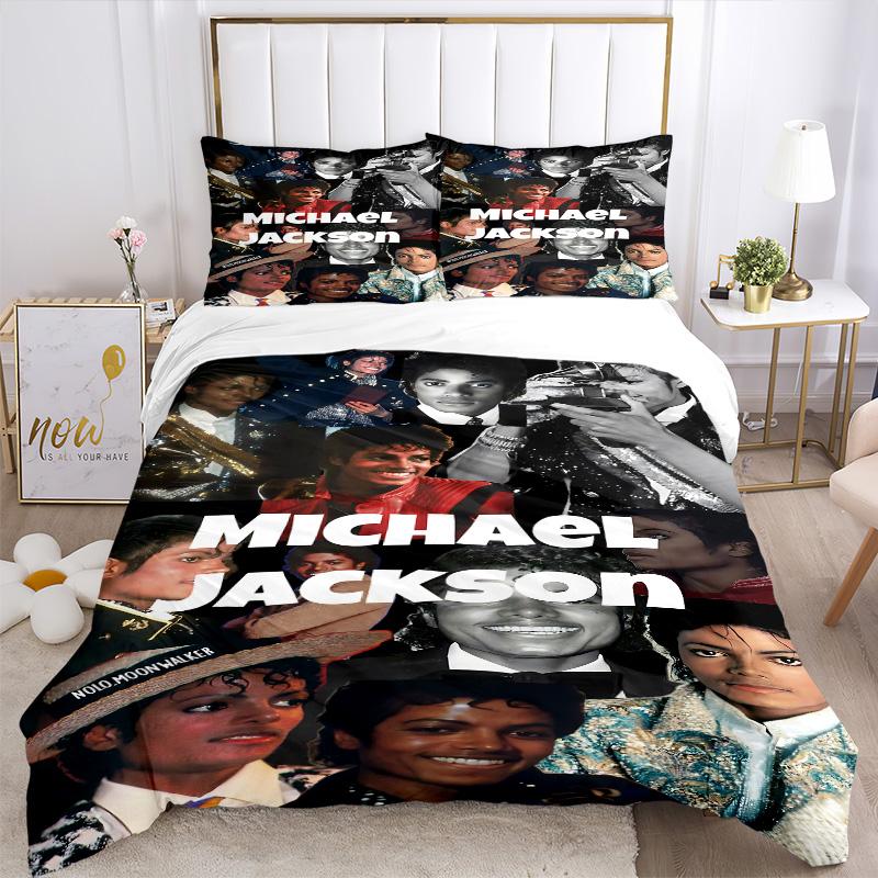 Michael Jackson Pop Print 3Pcs Bedding Setduvet Cover With 2 Bedropillowcase Home Birthday Gift