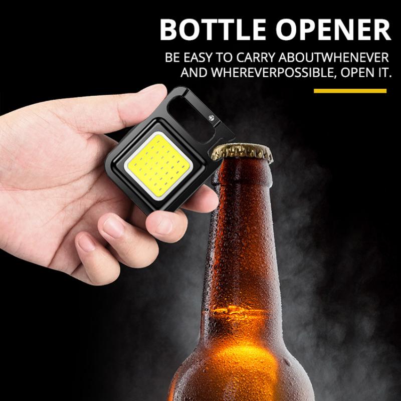 COB Work Light Outdoor Strong Light Torch Mini Multifunctional Emergency Keychain Light USB Rechargeable Tent Camping Light Cob Work Light