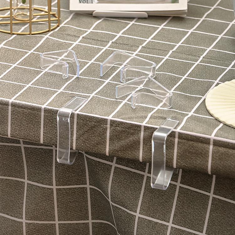 4PCS Clear Tablecloth Clips Durable Plastic Table Cover Holders Windproof Clamps Securing Tablecloths Plastic Tablecloth Clips