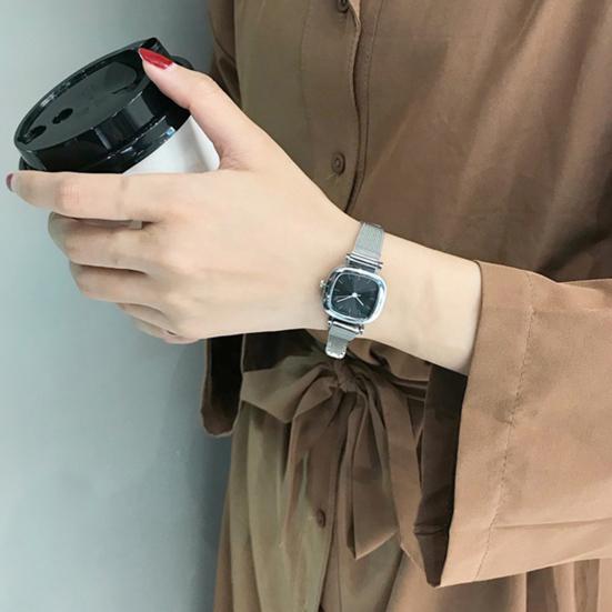 Women Dress Watch Square Dial Adjustable Steel Strap Quartz Movement Female Classic Formal Business Casual Bracelet Wristwatch Fashion Jewelry