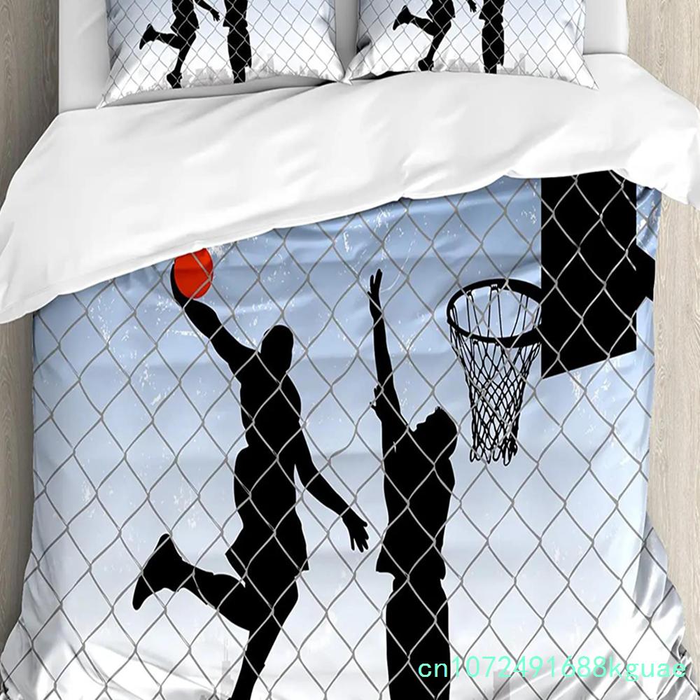 Flame Basketball Ball Box Printed Comfort Duvet Cover Pillow Case Home Textile Quilt Cover Boy Kid Teen Girl 3pcs Bedding Set