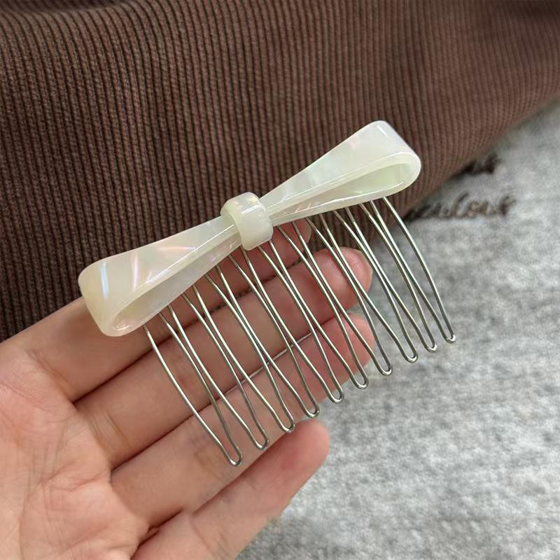 Elegant Japanese & Korean Style Acetate Bow Hair Comb for Women