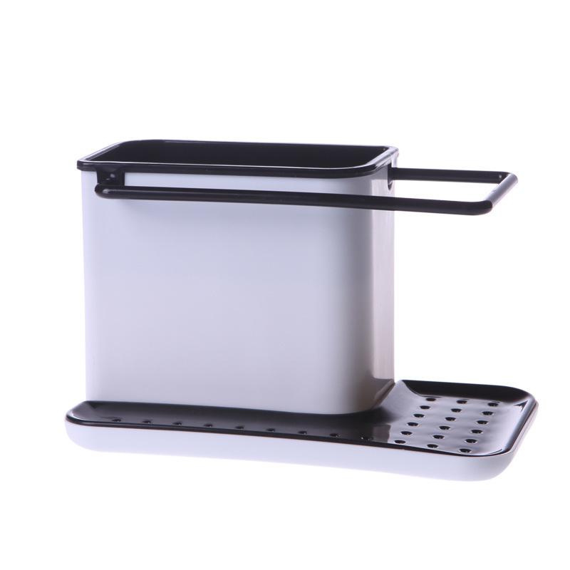 

Кухонная стеллаж для хранения тряпки Стеллаж для отделки Стеллаж для хранения Сливная полка Пластиковая губка Чистящий шарик Стеллаж для хранения чёрный