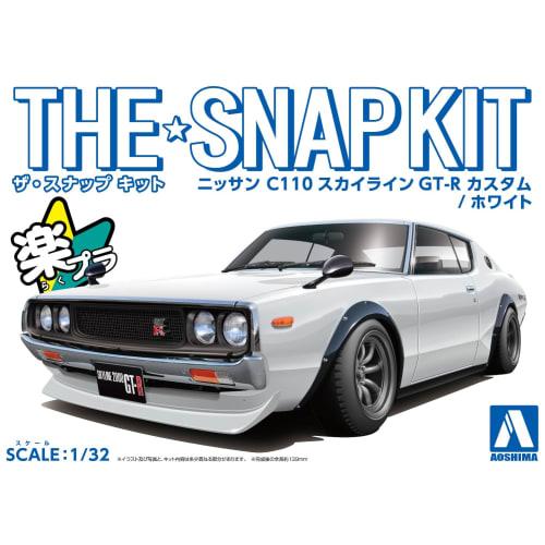 Aoshima Bunka Kyozai (AOSHIMA) 1/32 The Snap Kit Series Nissan C110 Skyline GT-R Custom (White) Pre-Colored Plastic Model Kit No. 18-SP2