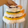 Rabbit Fur Knitted Hat for Women  New Autumn and Winter Plush Fisherman Hat Fashionable and Versatile Face Showing Small Woolen Basin Hat