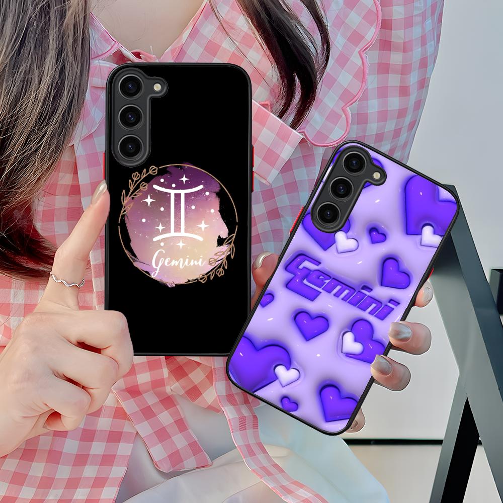 Zodiac Sign Gemini Mobile Phone Case for Samsung Galaxy S25 S24 S23 S22 S21 Plus FE Ultra Colorful Silicone Cover Luxury Cover